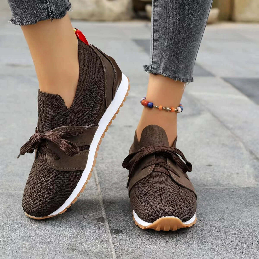 Women's Breathable Mesh Lace-Up Orthopedic Shoes