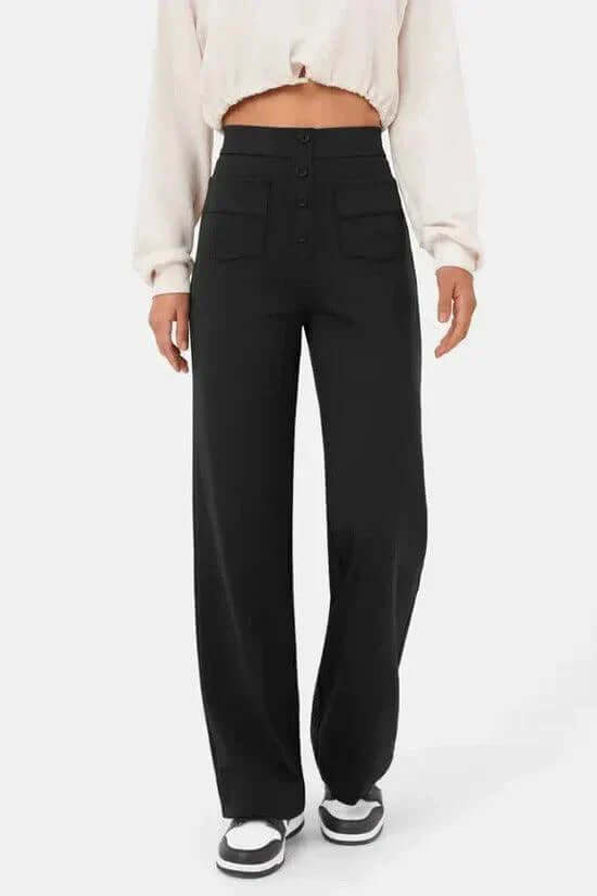 Women's High-Waisted Casual Trousers