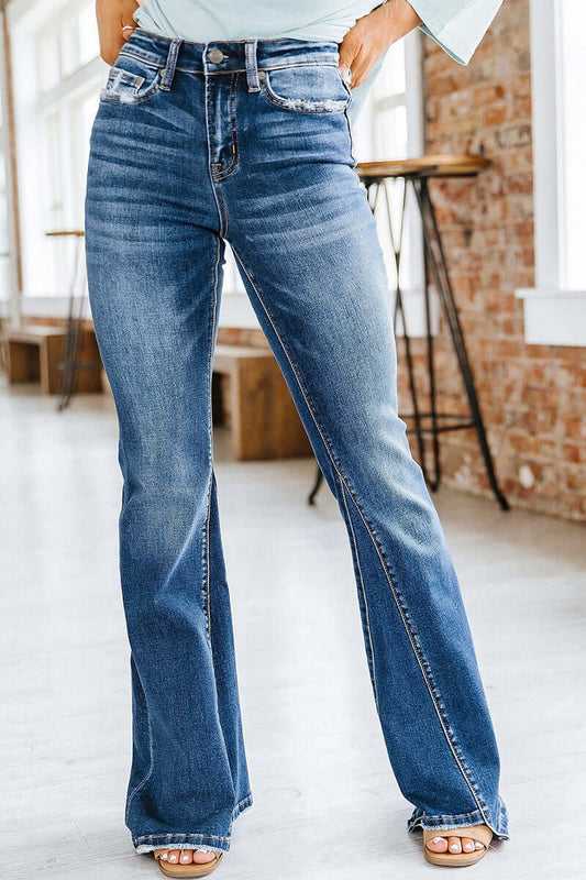 Women's Slim High-Waist Flared Jeans