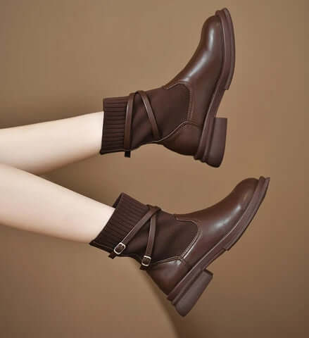 Women's Retro Platform Heel Boots