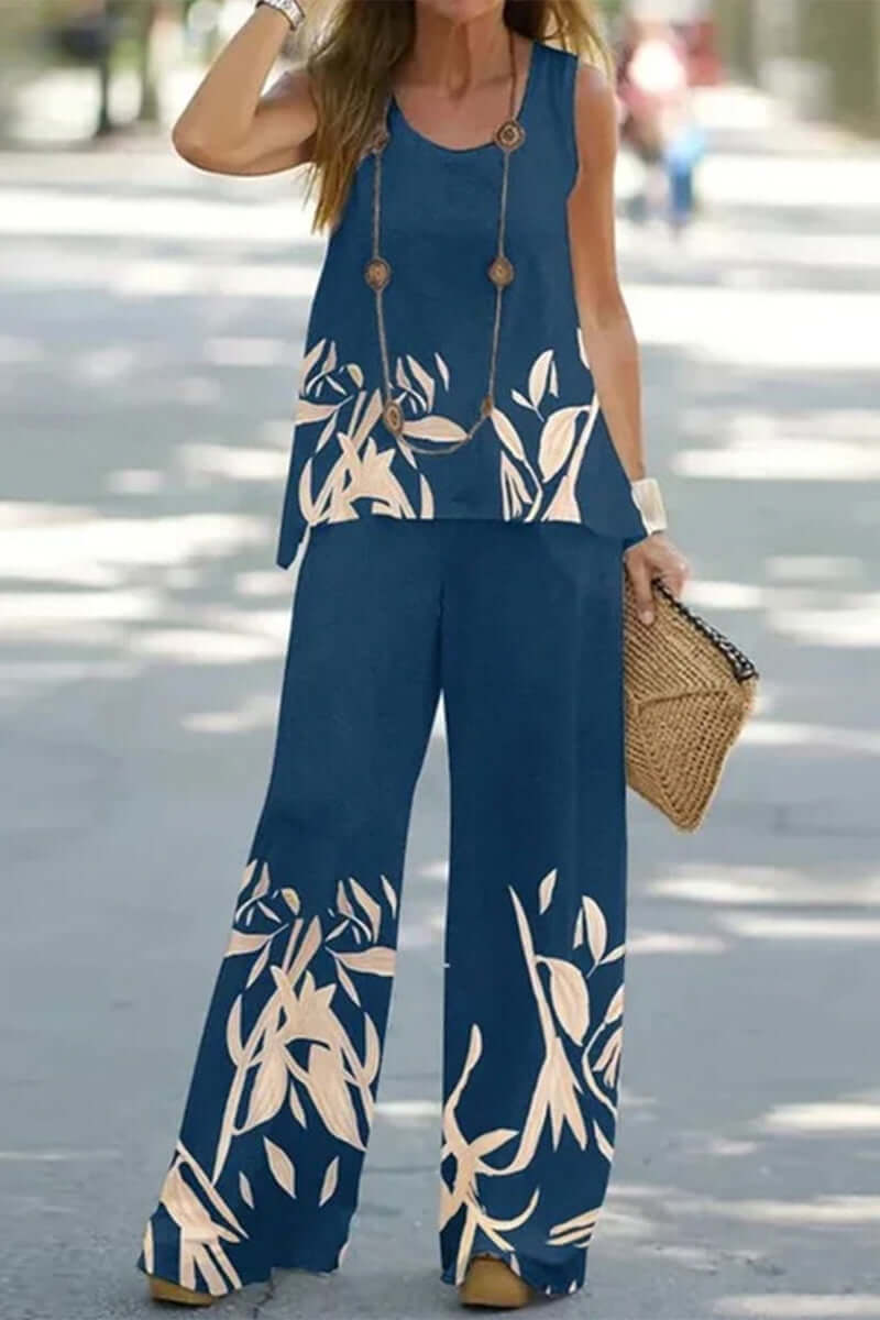 Women's Printed Patchwork Two-Piece Set