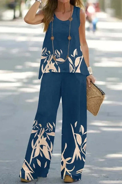 Women's Printed Patchwork Two-Piece Set