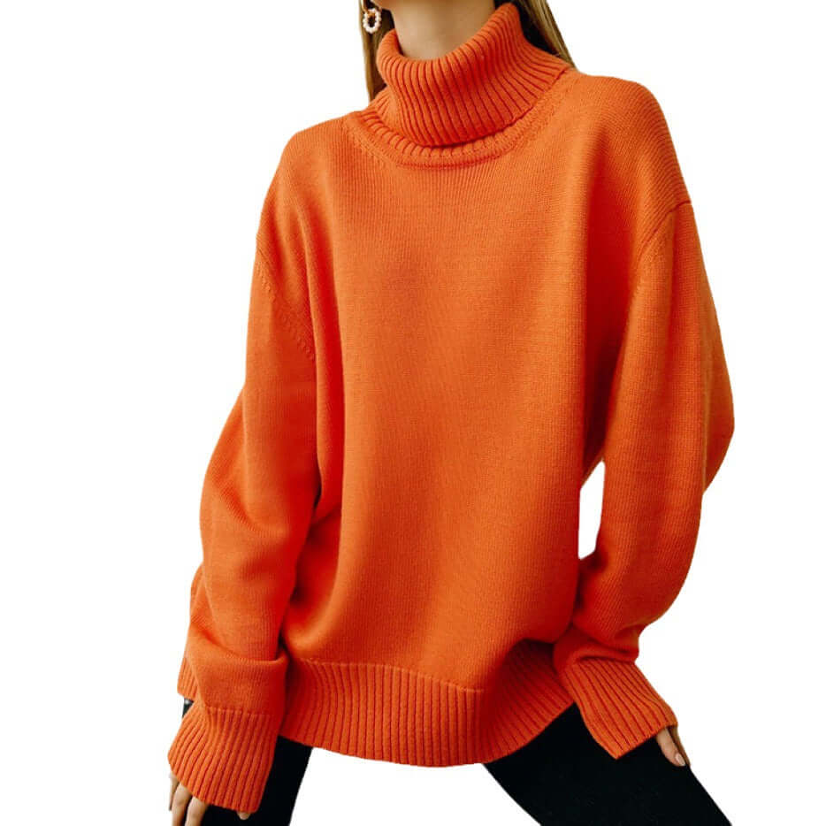 Women's Oversized Turtleneck Knitted Jumper