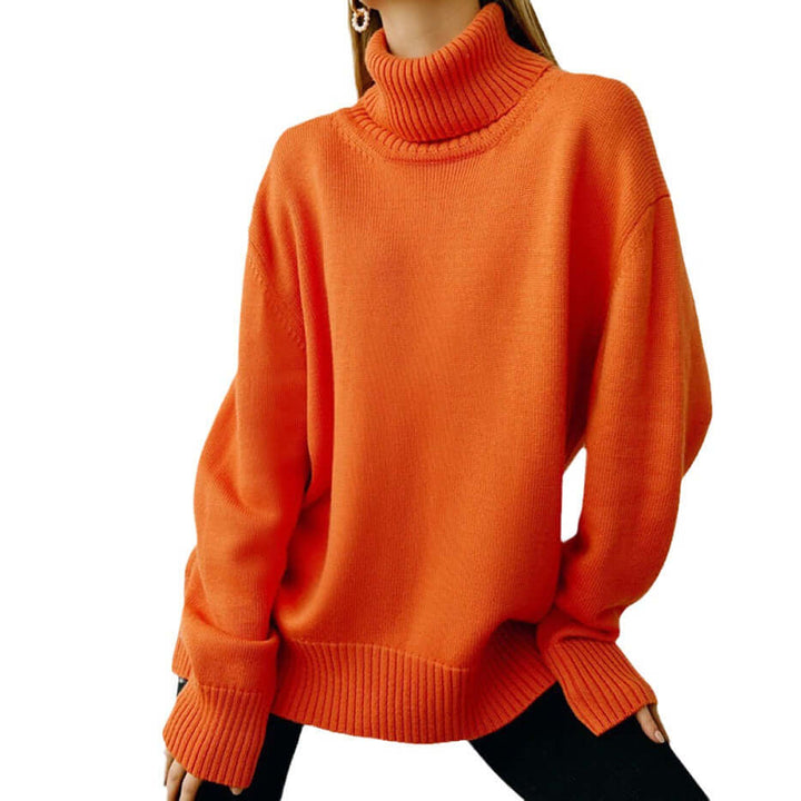 Women's Oversized Turtleneck Knitted Jumper