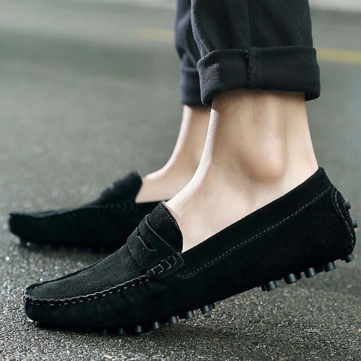 Men's Suede Loafers - Slip-On Moccasin Toe