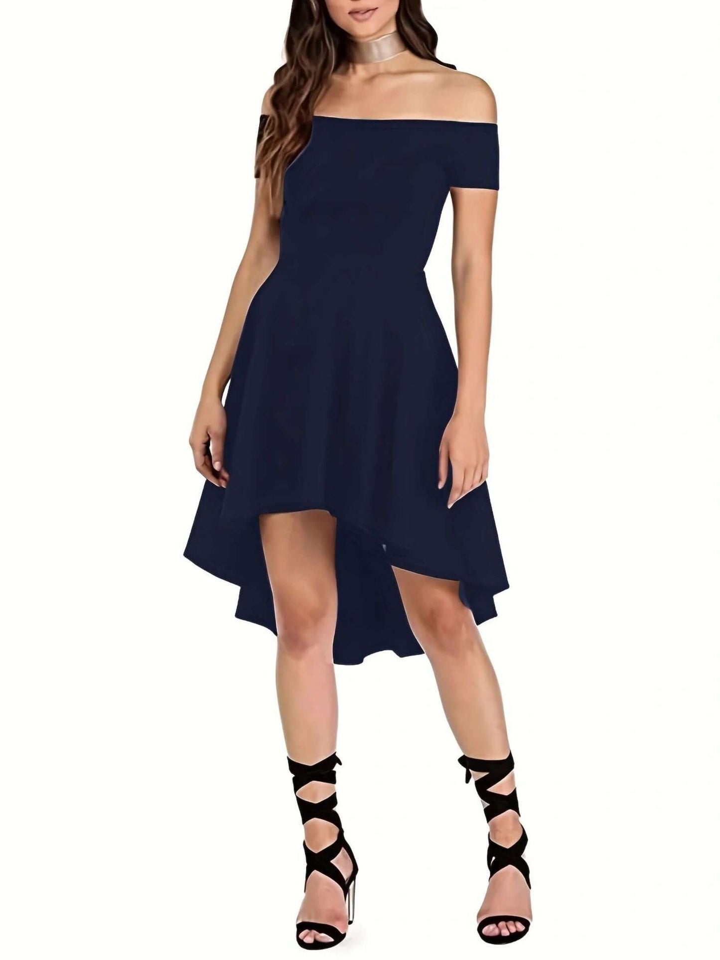Off-Shoulder High-Low Dress
