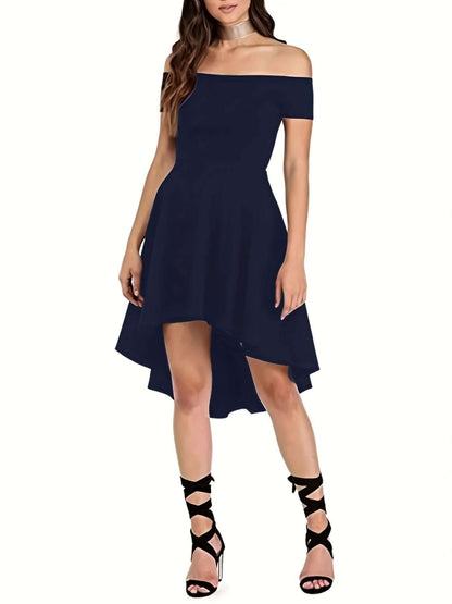 Off-Shoulder High-Low Dress