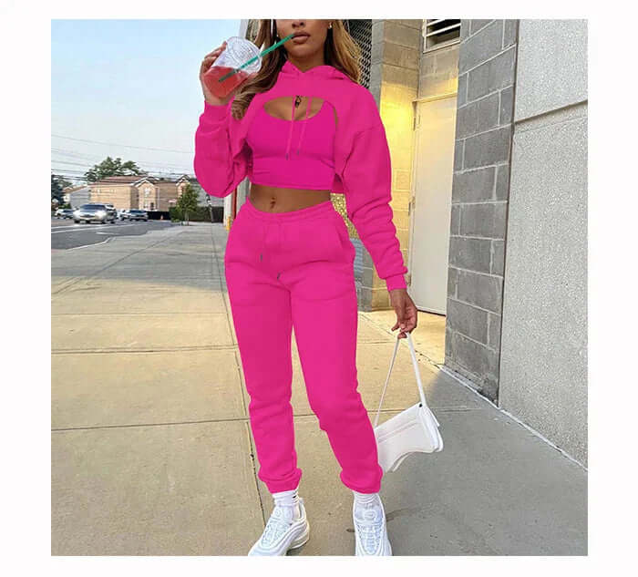 Women's 3-Piece Fleece Jogging Set