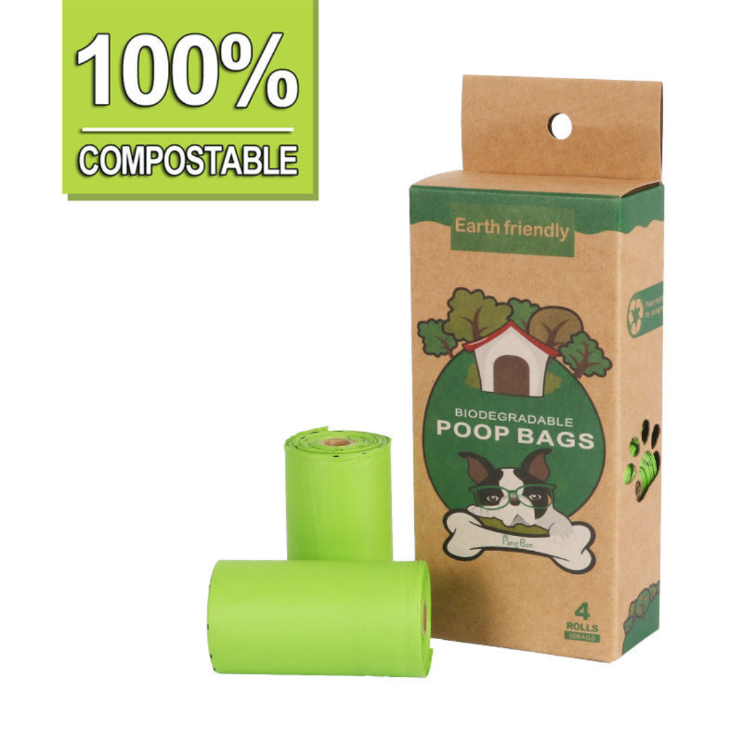 "Eco-friendly pet waste bags with durable dispenser, 120 biodegradable, leak-proof bags for clean, convenient pet care."