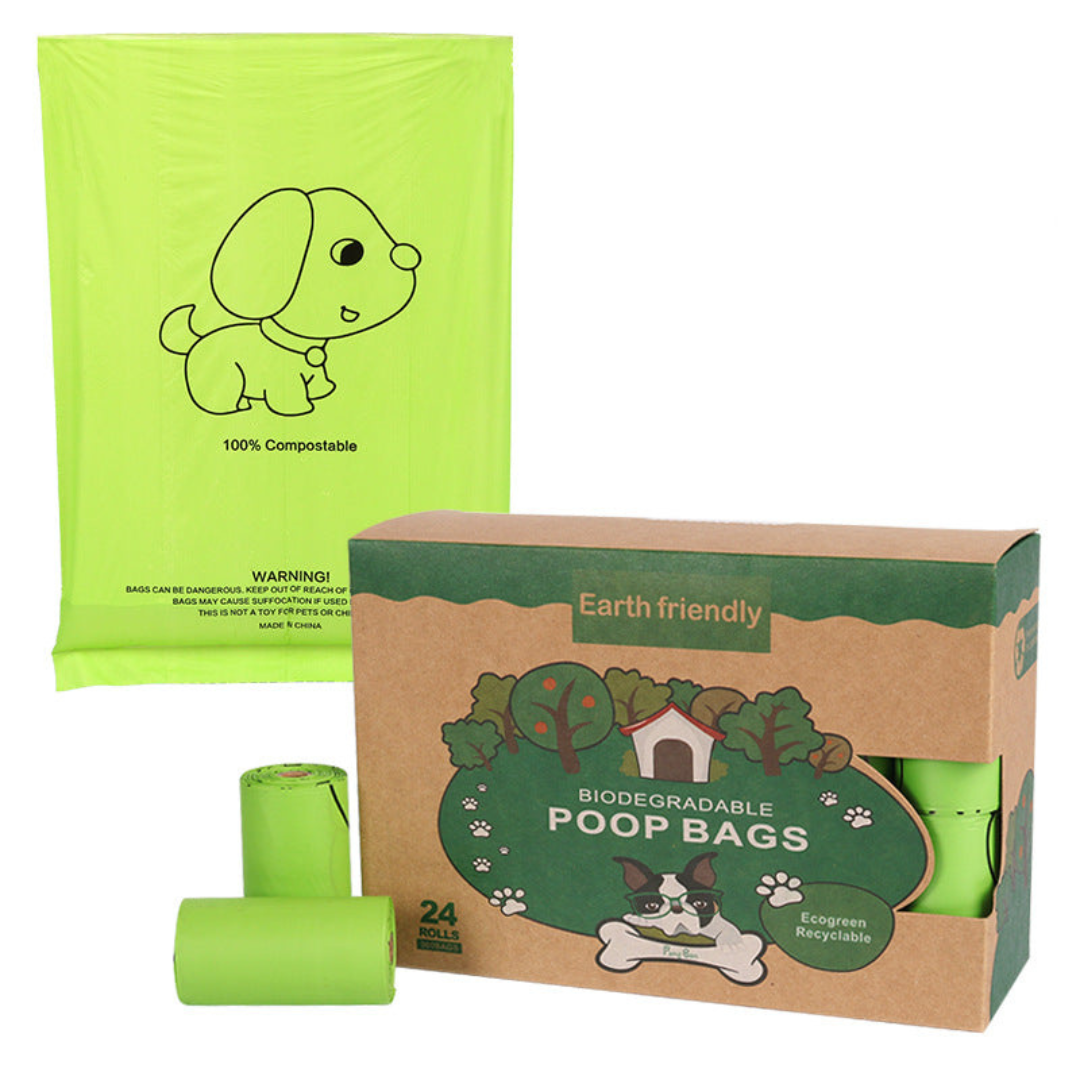 "Eco-friendly pet waste bags with durable dispenser, 120 biodegradable, leak-proof bags for clean, convenient pet care."