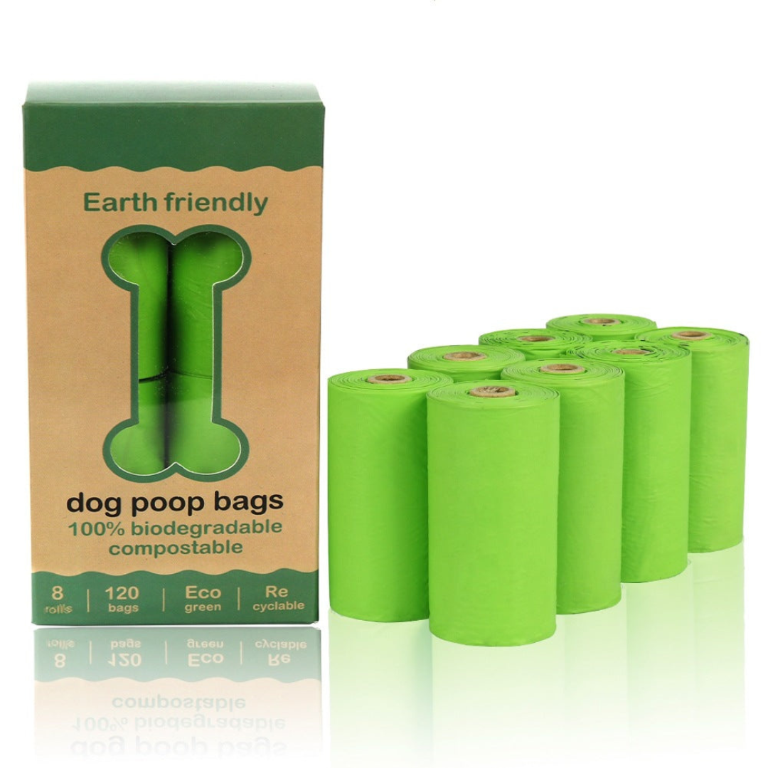 "Eco-friendly pet waste bags with durable dispenser, 120 biodegradable, leak-proof bags for clean, convenient pet care."