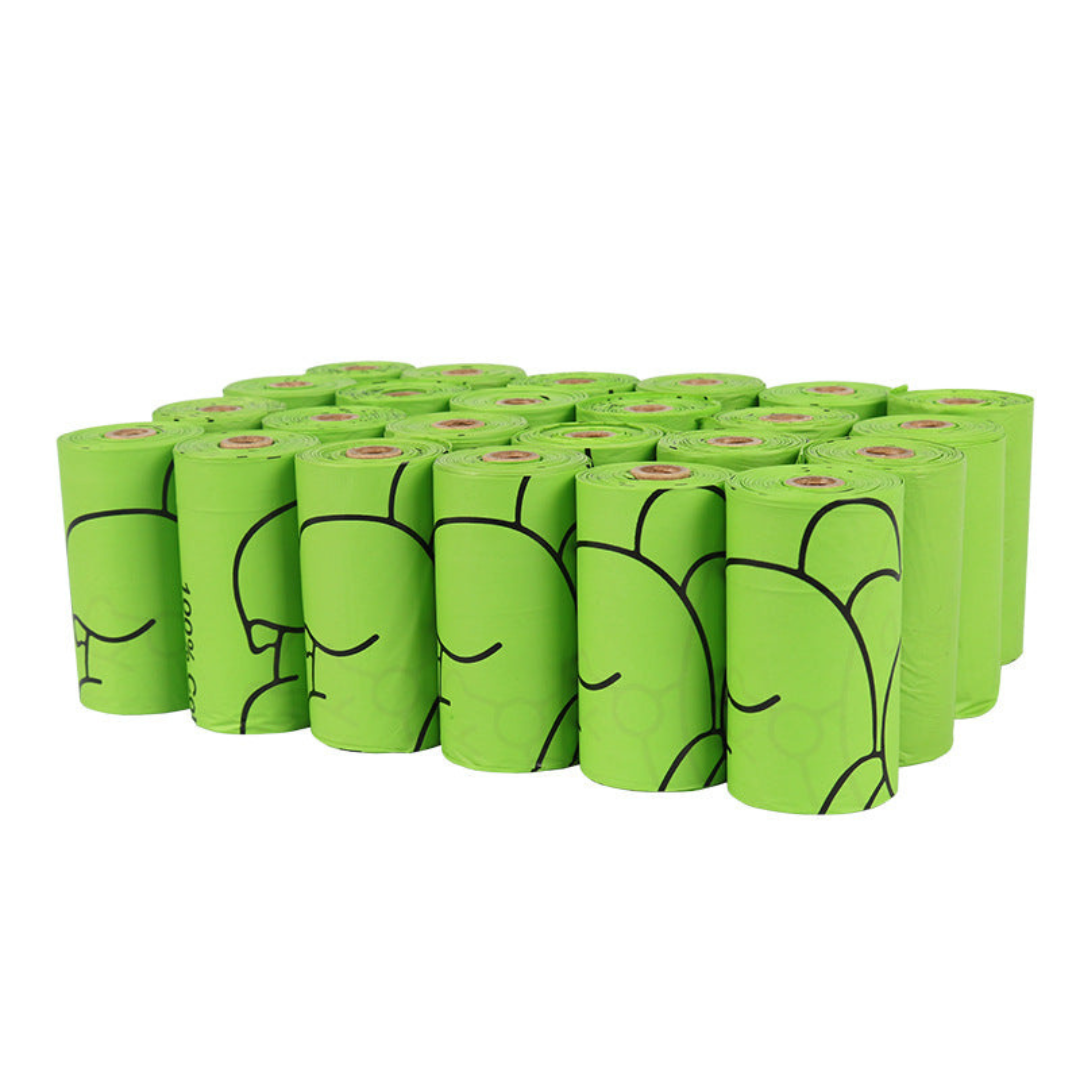 "Eco-friendly pet waste bags with durable dispenser, 120 biodegradable, leak-proof bags for clean, convenient pet care."