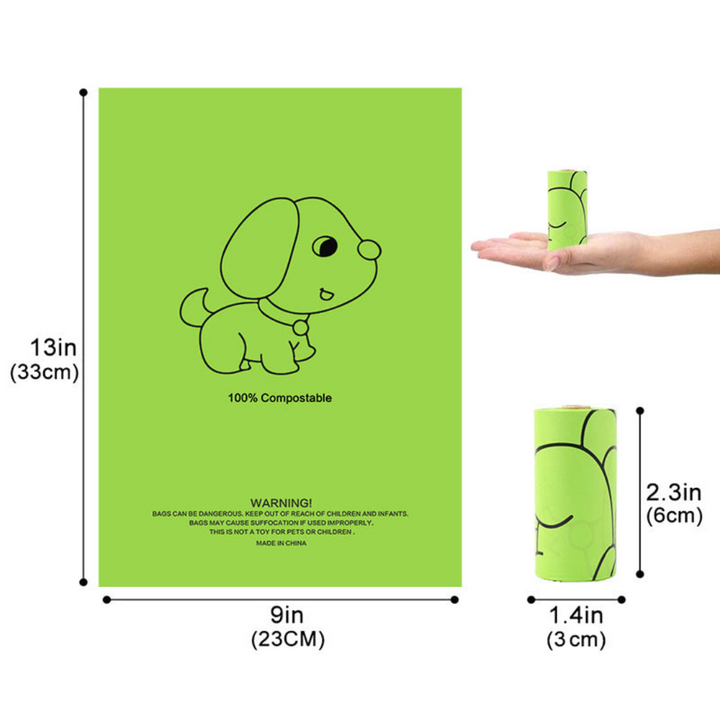 "Eco-friendly pet waste bags with durable dispenser, 120 biodegradable, leak-proof bags for clean, convenient pet care."