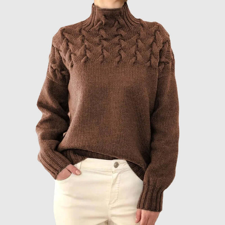 Women's Cable Knit Turtleneck Sweater