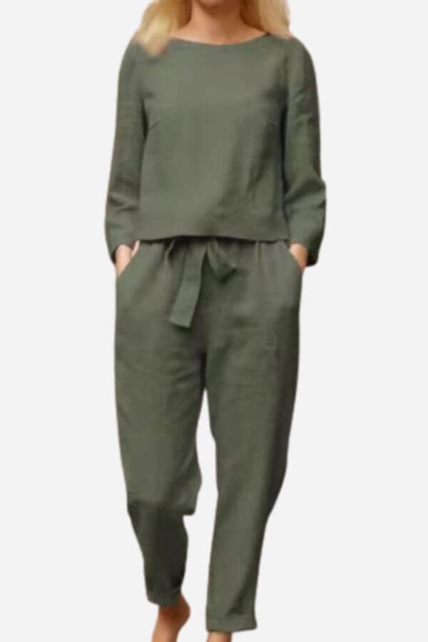 Long Sleeve Top & Slim-Fit Trousers
