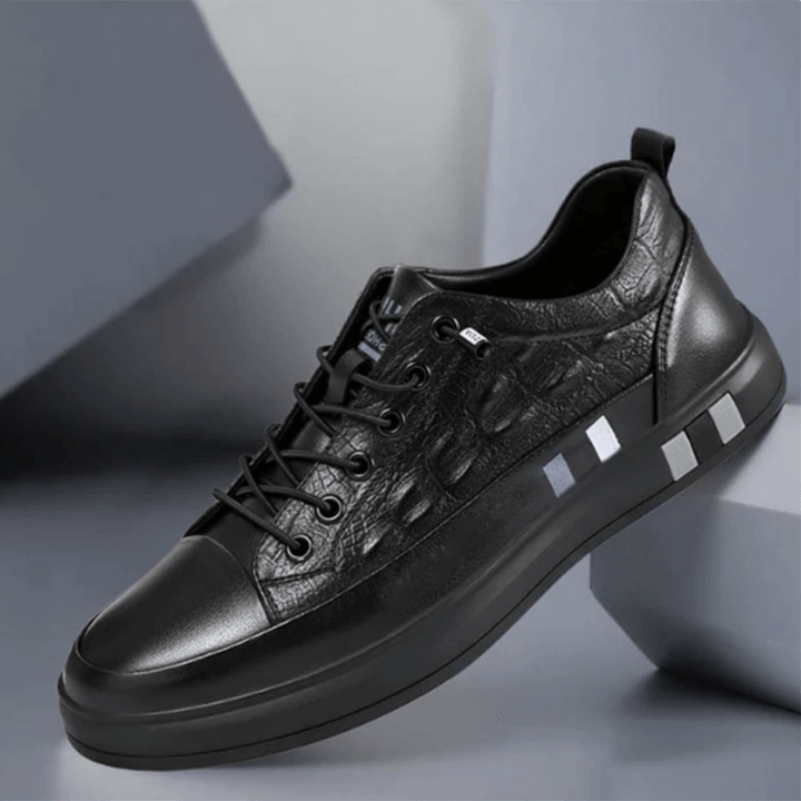 Men's Quilted Low-Top Leather Trainers