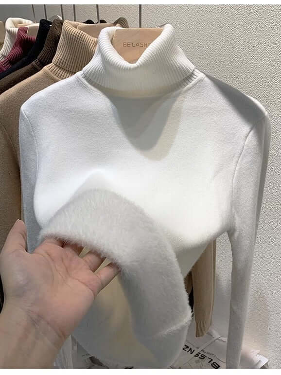 Women's Velvet Turtleneck Sweater