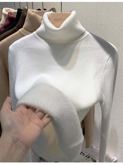 Women's Velvet Turtleneck Sweater