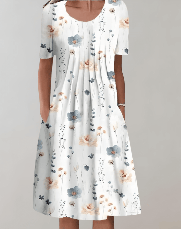 Floral Smocked Dress with Pockets