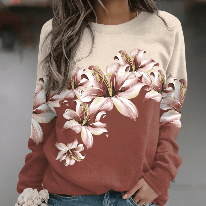 Women's Floral Print Relaxed Fit Sweatshirt