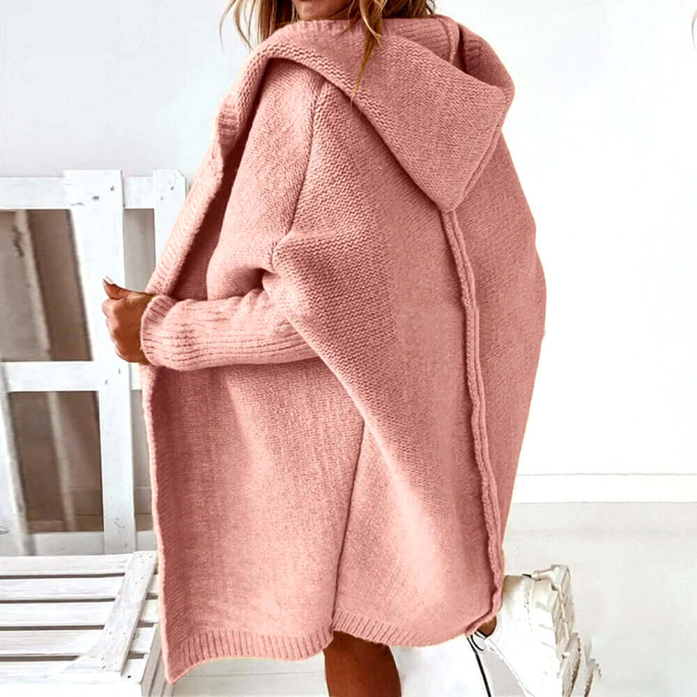 Women's Fitted Oversized Warm Hooded Cardigan