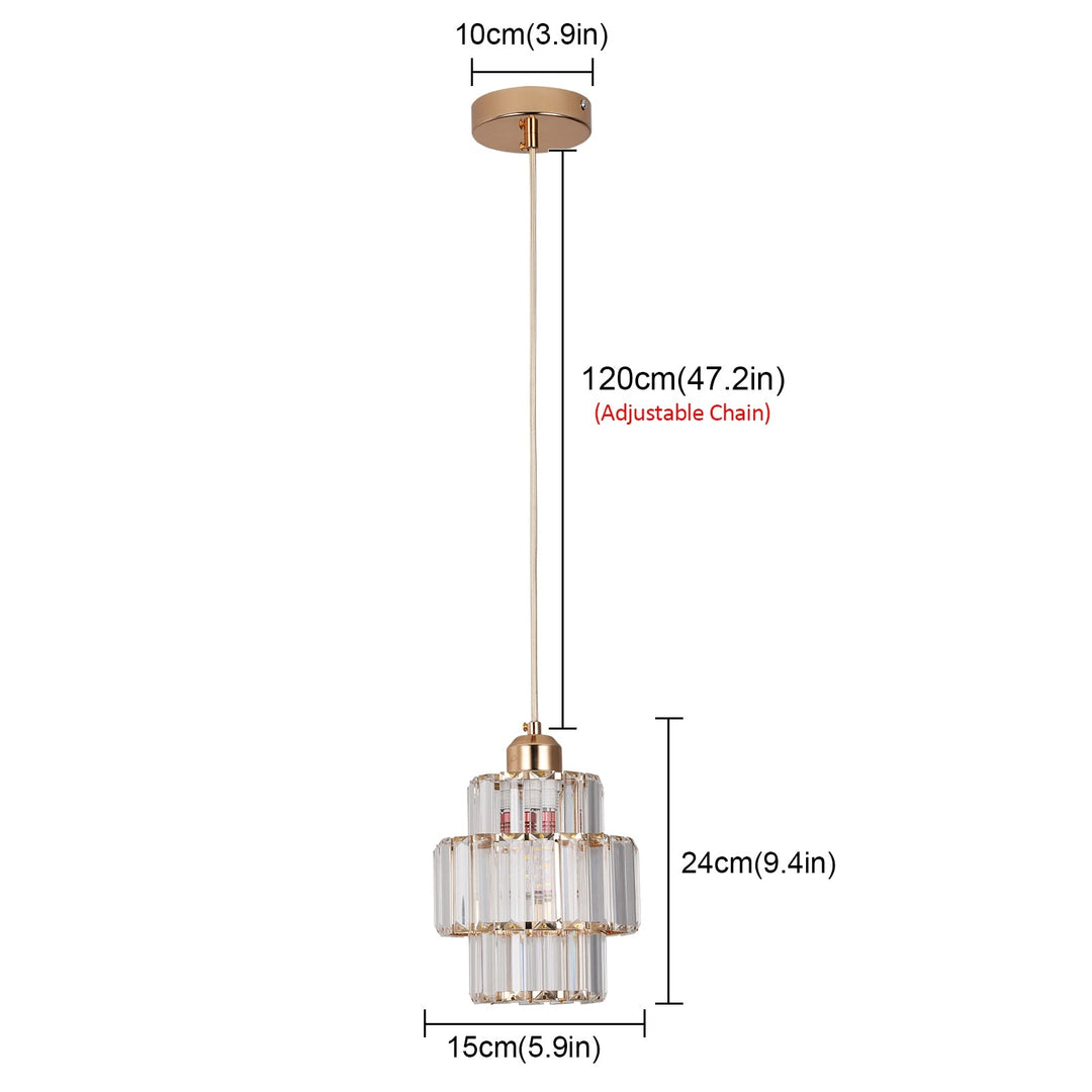 "Elegance shines in this glass crystal ceiling pendant light, ideal for hallways with its sophisticated design and warm glow.