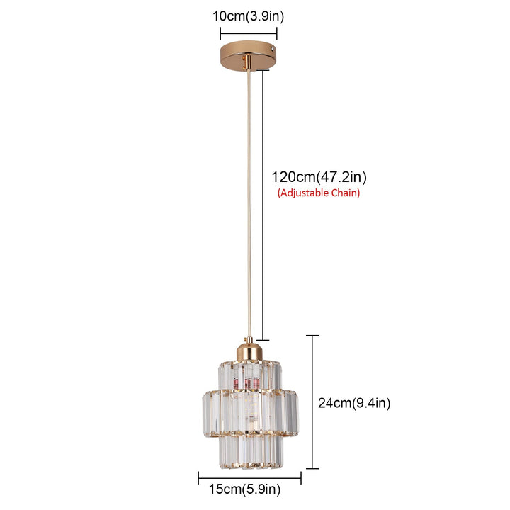 "Elegance shines in this glass crystal ceiling pendant light, ideal for hallways with its sophisticated design and warm glow.