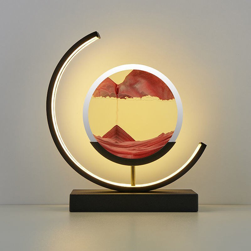 "Elegant deep sea sand art with shifting sands, LED lighting in sleek frame, enhancing home decor with calming visuals."