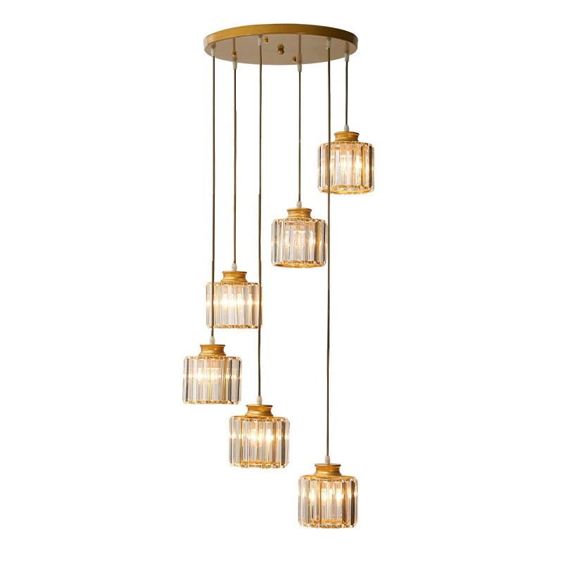 "Elegant gold and black crystal chandelier with cascading crystals, perfect for staircases and grand entryways, luxurious lig