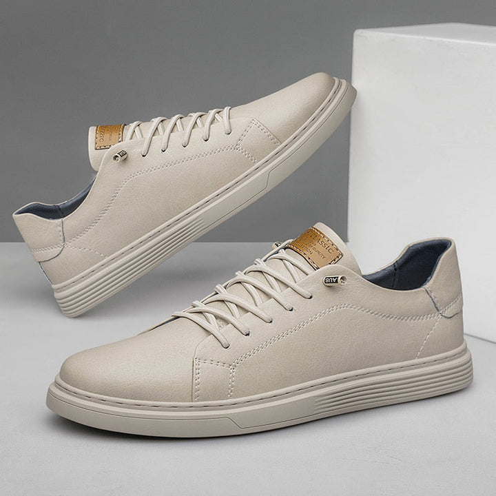 "Elegant men's Italian genuine leather dress shoes, polished finish, sleek profile; perfect for formal and casual occasions."