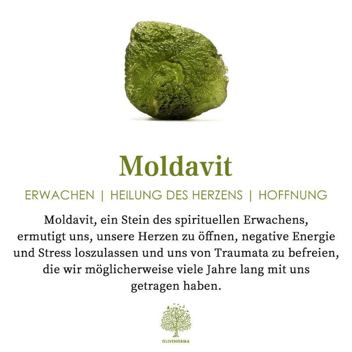 Elegant Moldavite necklace with unique design, featuring a green gemstone. Perfect for adding sophistication to any outfit.