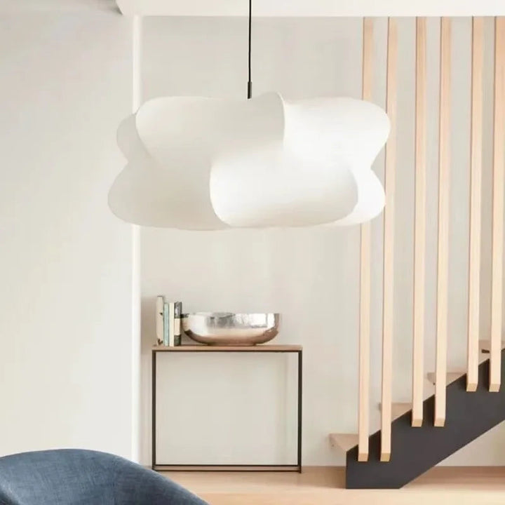 "Elegant pendant lamp with smooth silk finish, minimalist design, offering warm LED light options for modern interiors."