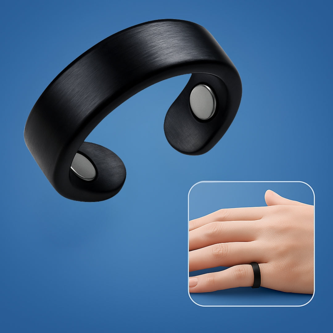"Elegant QuietRest Anti-Snore Ring in Gold, supports breathing, reduces snoring, easy-to-wear for better sleep."