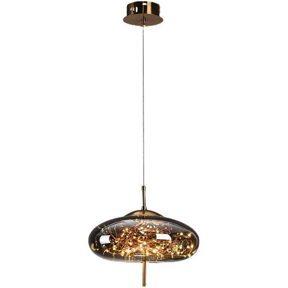 Elegant Scandinavian LED pendant light with sleek glass design; perfect for modern spaces, enhancing ambiance with soft glow.