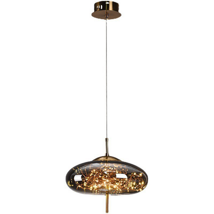 Elegant Scandinavian LED pendant light with sleek glass design; perfect for modern spaces, enhancing ambiance with soft glow.