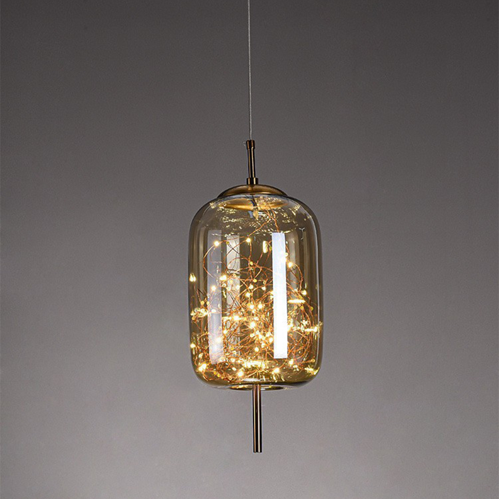 Elegant Scandinavian LED pendant light with sleek glass design; perfect for modern spaces, enhancing ambiance with soft glow.