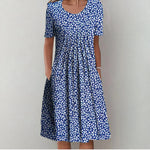Blue with flowers