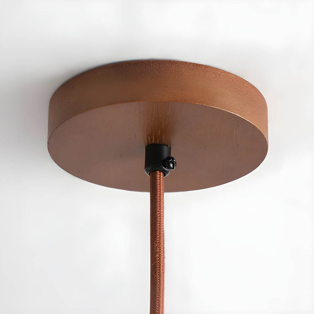 "Elegant yellow travertine pendant light with LED, natural stone texture, perfect for modern interior decor lighting."