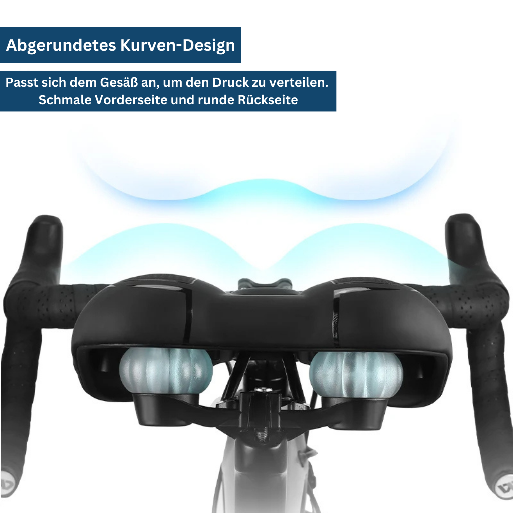 "Ergonomic bike saddle for city, road, and touring bikes, featuring high comfort, universal fit, and sleek design."