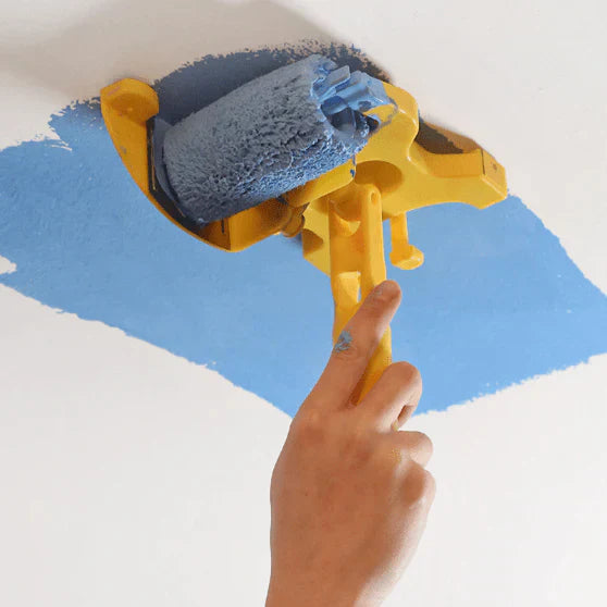 "Ergonomic corner edge paint roller with precision guide for crisp lines, featuring a comfortable handle for DIY painting."