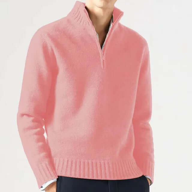 Men's Half-Zip Warm Wool-Blend Sweater