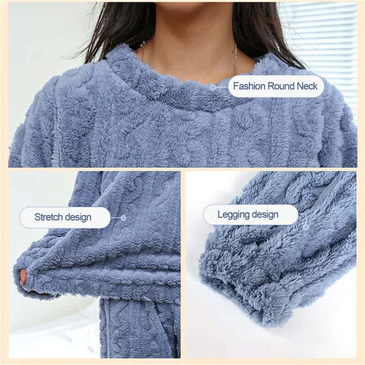 Women's Fleece Pyjama Set - Soft Warm Loungewear