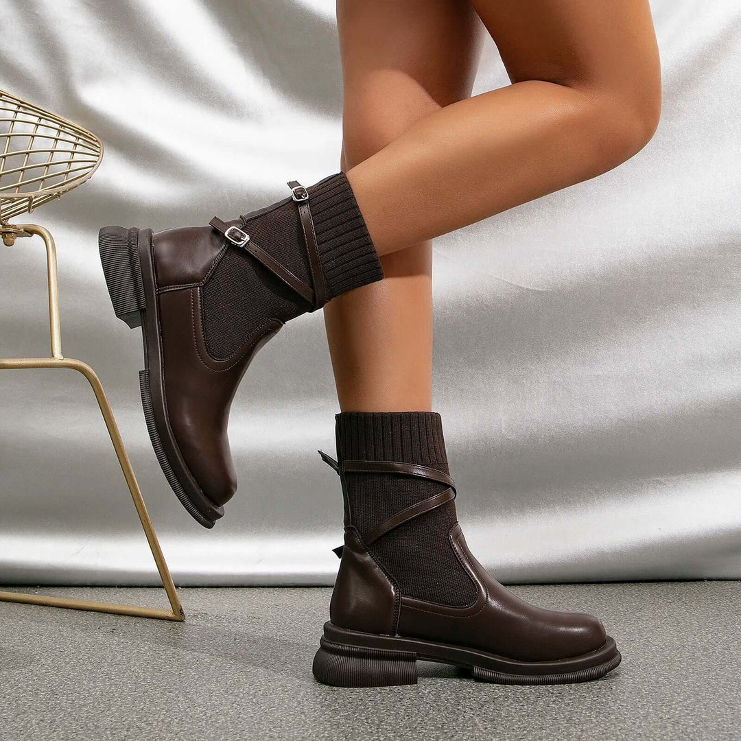 Women's Retro Platform Heel Boots