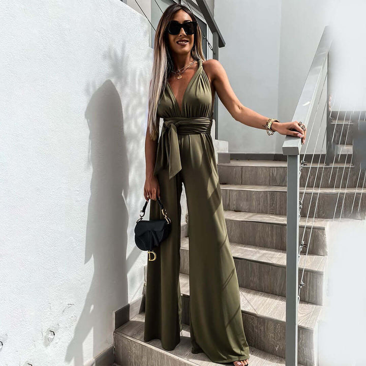 Women's Elegant V-Neck Jumpsuit