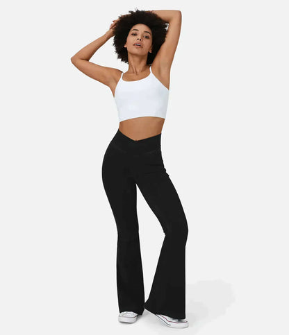 Women's High-Waisted Elasticated Flared Jeans