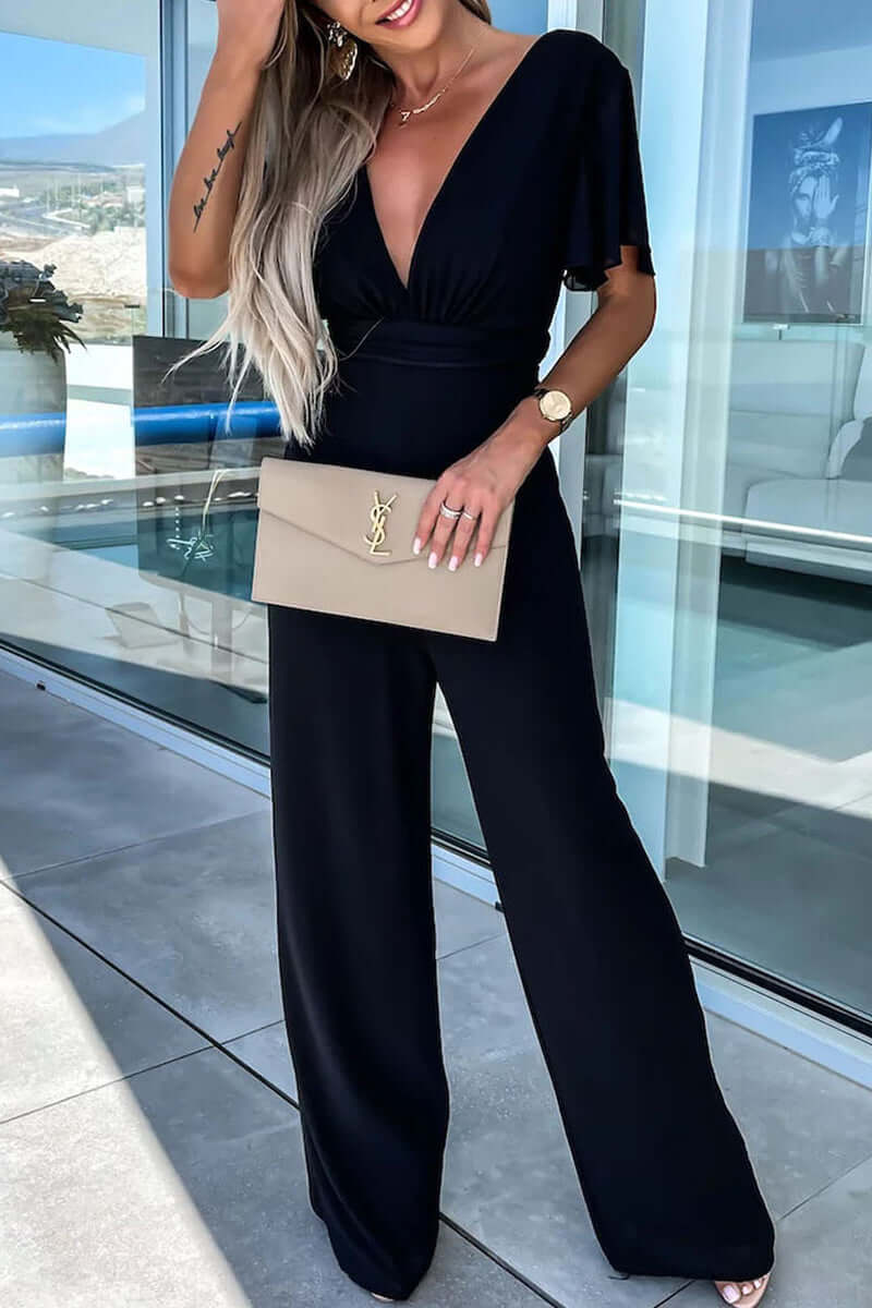 Women's Casual V-Neck Jumpsuit