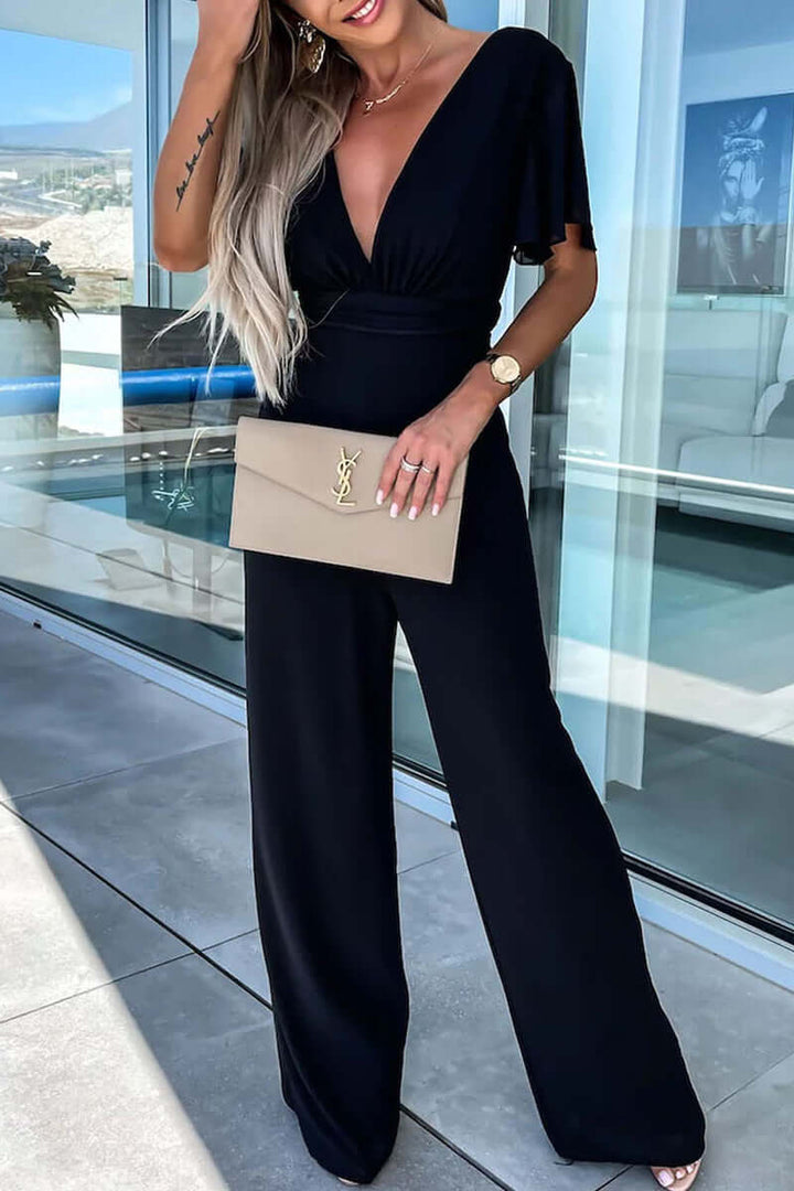 Women's Casual V-Neck Jumpsuit