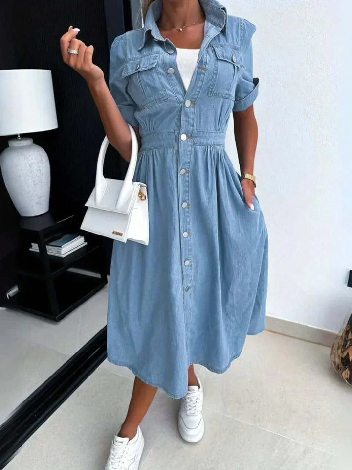 Cotton Denim Dress - Women's Versatile Outfit