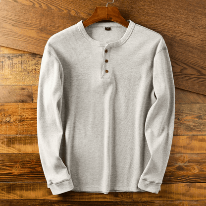 Men's Soft Cotton Henley Neck T-Shirt