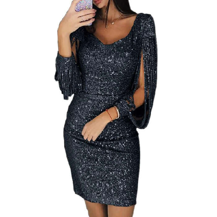 Sequin Midi Dress, Women's Evening Wear